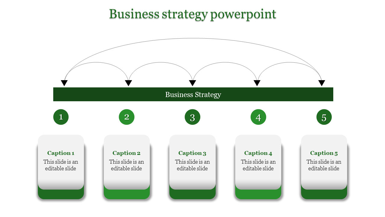 Amazing Business Strategy PowerPoint With Five Nodes